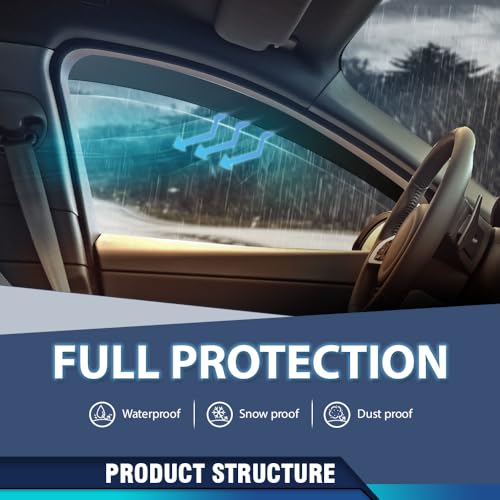 Image of PIT66 in-Channel Ventvisor Window Deflectors and Sun Visors 4pcs Compatible with Honda Ridgeline 2017 2018 2019 2020 2021 2022 2023 2024 2025 in-Channel Rain Guards Smoke