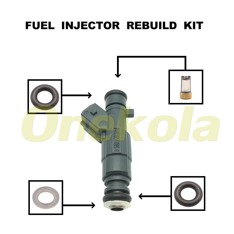 Fuel Injector Service Repair Kit Filters O Rings Seals Grommets for 0280156264 Tiggo A5, T11 Chery QIYUN3 2.0 TIGGO 1.8 2.0 - (Color: 20 Set)