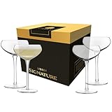 Libbey Signature Kentfield Coupe Cocktail Glasses Set of 4, Classic Tall Stemmed Glass Cup, Champagne Coupe Glasses Gift Set for Weddings, Birthdays