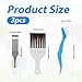 PEUTIER 3pcs Air Conditioner Condenser Clean Tools, Brown Brush Metal Fin Comb Blue Folding Brush Appliance Cleaning Tools Coil Cleaner Kit for Television Keyboard Refrigerator