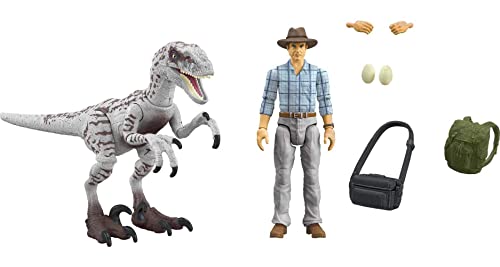 Jurassic World Mattel Mattel Jurassic Park III Hammond Collection Dr. Alan Grant & Velociraptor Pack, Raptor Egg Accesorios