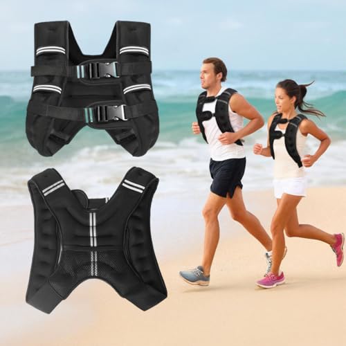 Adjustable Weighted Vest for Women & Men, Ironsand Weights for Strength Training,Weight Vest with Reflective Strip for Running Walking Exercise Workout 005