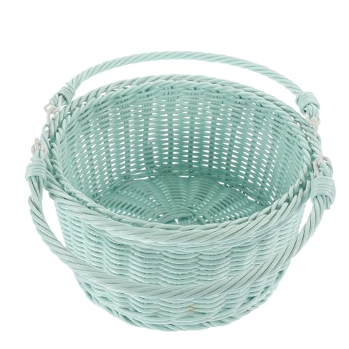 SUPVOX Imitation Rattan Woven Basket Bread Basket Picnic Woven Basket Wicker Flower Basket Wicker Easter Basket Wicker Planter Basket Fruits and Vegetables Prop Basket Shopping Plastic