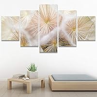 SIGNWIN 5 Panel Canvas Wall Art Bright Flowers for Home Decorations Ready to Hang - 60