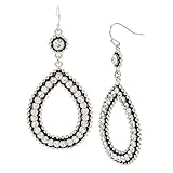 Jessica Simpson Stone Teardrop Gypsy Hoop Earrings