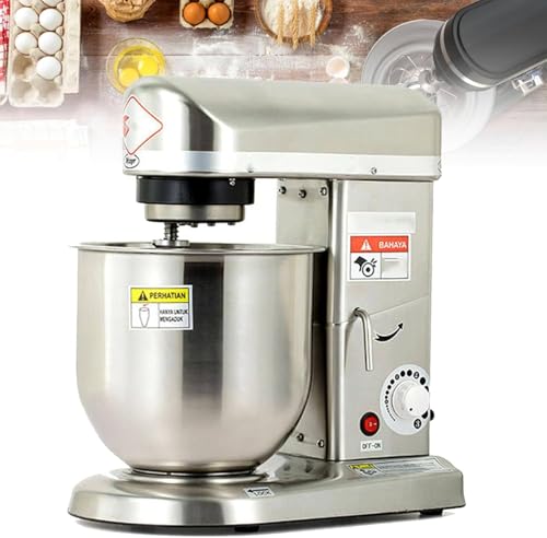 Batidora Amasadora repostería Profesional de 3 Velocidades Soporte Comercial Acero Robot de Cocina con Protector para Salpicaduras Batidora de Varillas,10L