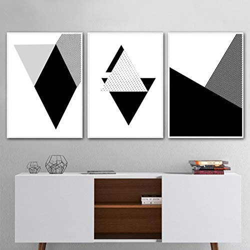 Affiches et impressions toile minimaliste noir et blanc déco murale salon 3 pièces