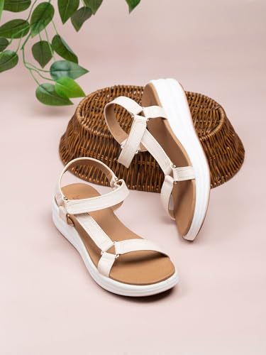 Image of Inc.5 Women Black Party And Club Wear Striped Round Heeled Sandals