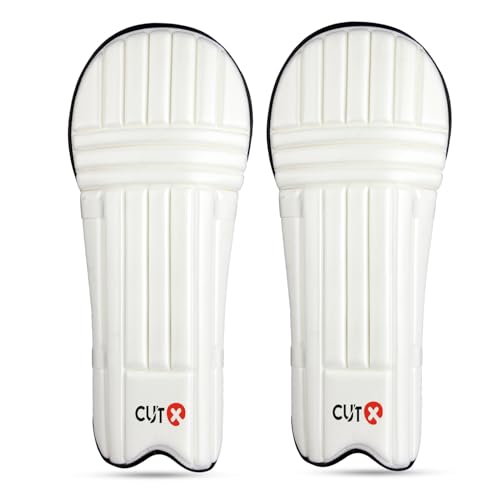 Image of Cutx Cricket Batting Legguard for Kids,Moulded Pad White 22 inch for 10 to 12 Years