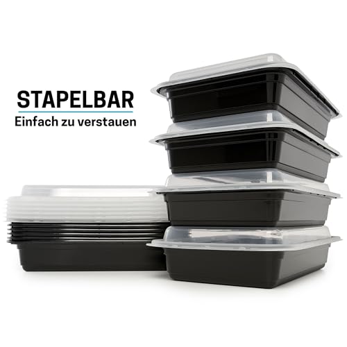 Foto von Igluu Meal Prep Boxen mit Deckel (10er-Pack) - wiederverwendbar, mikrowellen-, gefrier-, spülmaschinengeeignet, stapelbar - 828ml Fassungsvermögen - 1 großes Fach - aus BPA-freiem Kunststoff