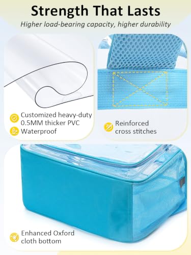Image of Clear Backpack for School, Heavy Duty Clear Bookbag With a TSA Lock | 18 inch large clear bag, Durable PVC, For boys /girls /men /women /teens /adult, Ideal for work /sport /travel /daily life