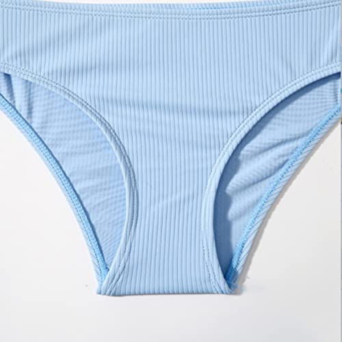 MIENOE Teen Girls' Swimsuits Two-Piece V-Neck Bikini Adjustable Shoulder Straps Swimsuit Kids Bikini with Chest Pad4