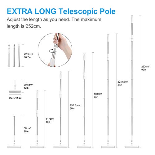 Fensterputzer Aiglam, 99 Zoll Fensterwischer mit Teleskopstange