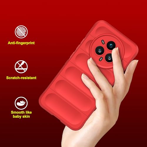 Image of amazon basics Back Case Cover for Realme 14 Pro Plus 5G | Compatible for Realme 14 Pro Plus 5G Back Case Cover | Liquid Silicon Magic with Camera Protection | Red