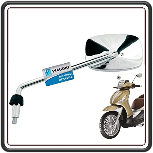 RICAMBIO ORIGINALE PIAGGIO. SPECCHIO SPECCHIETTO RETROVISORE SINISTRO CROMATO PER PIAGGIO BEVERLY 125 FINO AL 2010 - BEVERLY 250 FINO AL 2009 – PIAGGIO BEVERLY 300 FINO AL 2010-400 FINO AL 2010 - BEVERLY 500 FINO AL 2010.