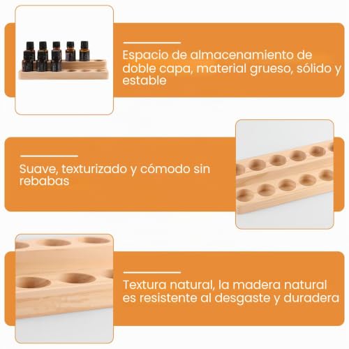 Caja de aceites esenciales LEKEFETO de madera contra el desorden 4