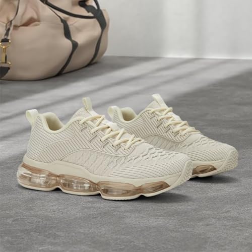 Image of Luogoks Womens Walking Running Shoes Air Cushion Basketball Sneakers Fashion Tennis Breathable Sport Gym Fitness Cross Trainers Shoes