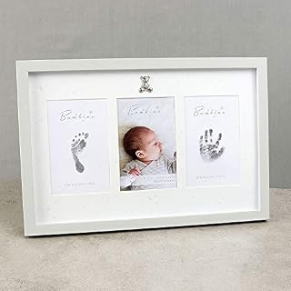 Juliana Bambino Baby Grey Photo Picture Frame Hand + Foot Print Ink Pad Kit Newborn Baby Keepsake Gift