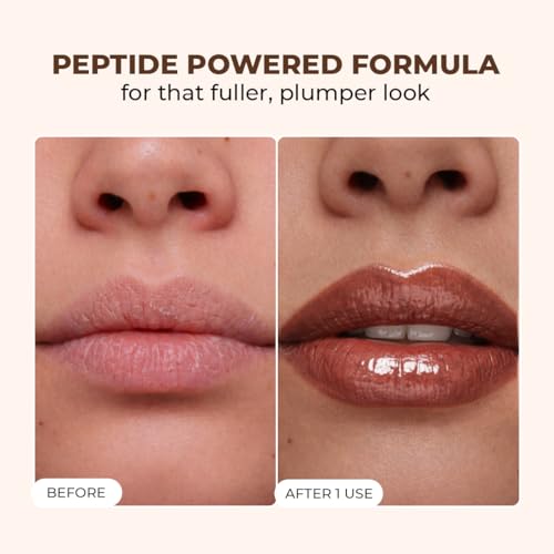 Image of Conscious Chemist Peptide Lip Balm SPF15 - Mocha Muse | 24 hr Hydration & Moisturizing Lip Balm for Dark & Pigmented Lips | Sun Protection | Soothes Dry Lips & Repair Moisture Barrier - 15g, Brown