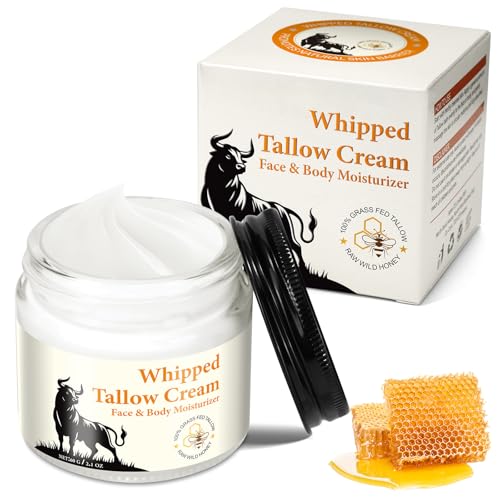 Bálsamo De Miel Y Sebo De Vacuno 60g, Beef Tallow Honey Balm, Nutre en Profundidad Rostro y Cuerpo, Hidratante Y Antienvejecimiento, Adecuado Para Todo Tipo de Pieles