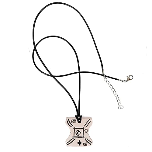 ASVP Shop Japor Snippet Necklace Padme Vintage Look With Engraved Finish, One Size, Faux Leather, Japor4