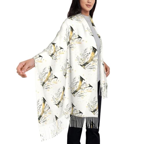 Pashmina Winter Warm Wrap Shawl Watercolor Floral Letter C Print Scarves Scarf For Women Men
