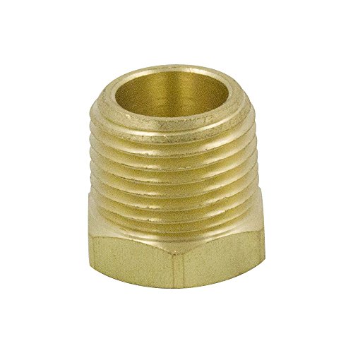 Legines Brass Pipe Fitting Hex Bushing 1/2" NPT Male to 1/4" NPT Female Adapter 1200psi (Pack of 2)