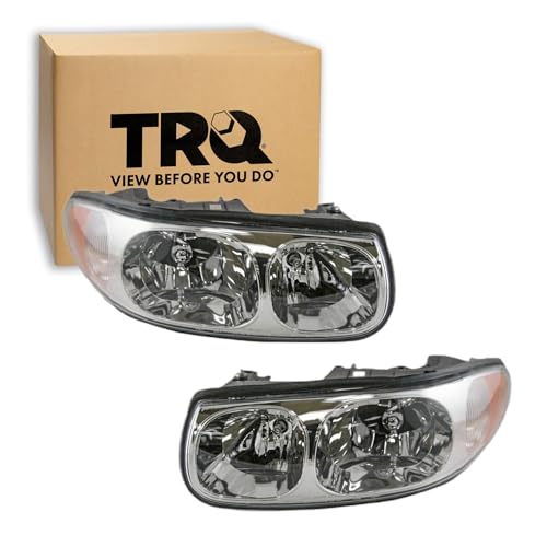 Image of TRQ Headlight Assembly Set GM2502209 GM2503209 Compatible with 2000-2005 Buick LeSabre