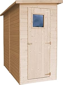 TIMBELA Gartenhaus Holz H203x123x223 cm/2.1 m² mit 17 mm Wandstärke - Geräteschuppen Holz ohne Boden, Gartenhütte Holz, Fahrrad Schuppen, Gerätehaus - Wasserfestes Dach M348A