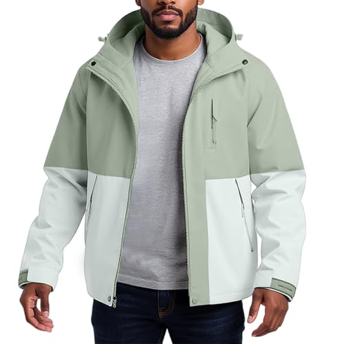 Mens Jackets Casual Lightweight Color Block Hooded Jacket Men –