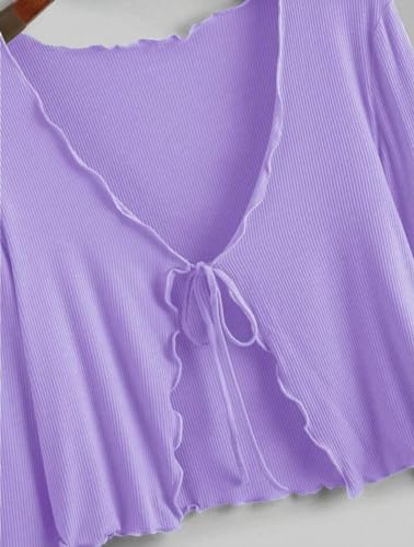 Image of JC JUMMY COUTURE Casual Multicolor Solid Full Sleeve Front Tie Shrug for Women