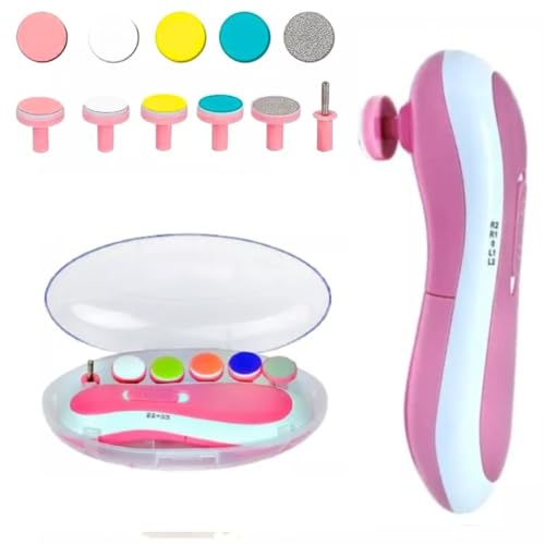 Cortador Aparador de Unhas Elétrica para Bebê com Estojo - 6 Lixas Ajustáveis Silencioso para Baby e