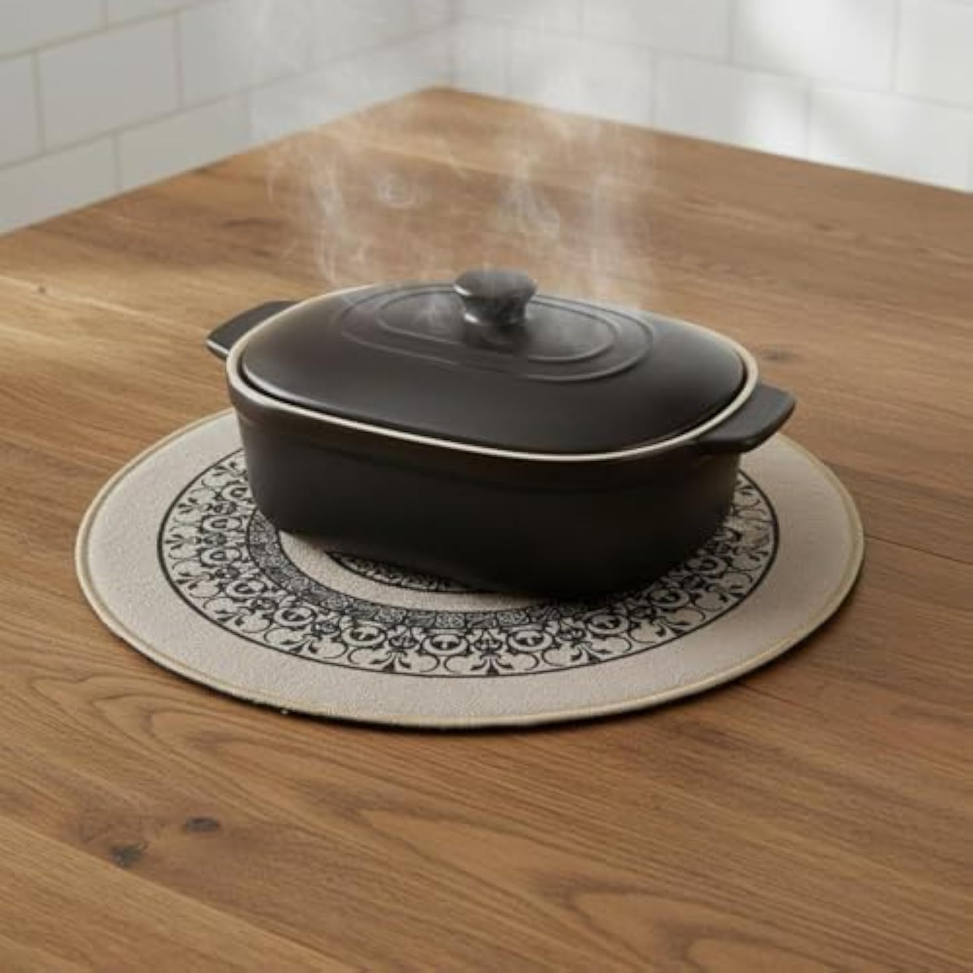 Faux Linen Rubber Placemat, Easy to Clean Table Mat