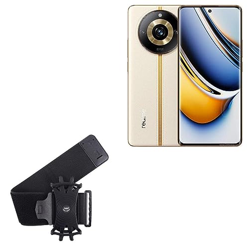 BoxWave Holster Compatible with Realme 11 Pro+ - ActiveStretch Sport Armband, Adjustable Armband for Workout and Running - Jet Black