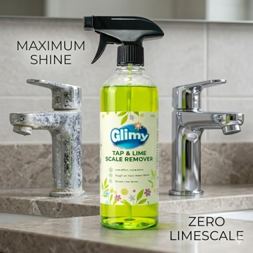 Image of Tap Cleaner & Limescale Remover Spray Pack of 2 x 500 ml | Hard Water Stain Cleaner for Bathroom | Removes Limescale, Soap Scum & Rust Marks | Streak-Free Shine, Multi-Surface Cleaning Spray