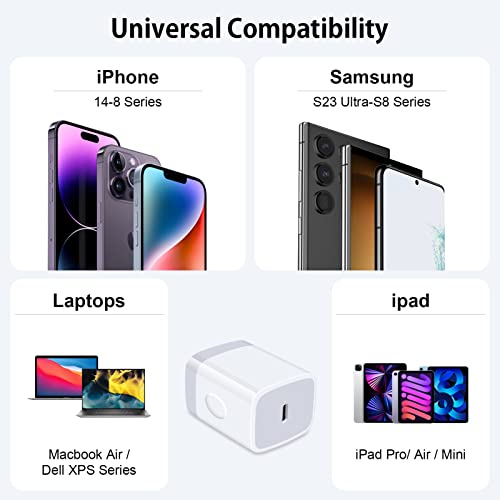 Super Fast Samsung Charging Block For Samsung Galaxy A14 5G/A13/A54/A53/A23/A34/A24/A03S/A04S/A33/S23/S22/S21 Fe/S20/Z Fold4 3/Z Flip4,Usb Type C Power Brick For Iphone 14 Pro Max/13/12/11,Pixel 7A #TOP4
