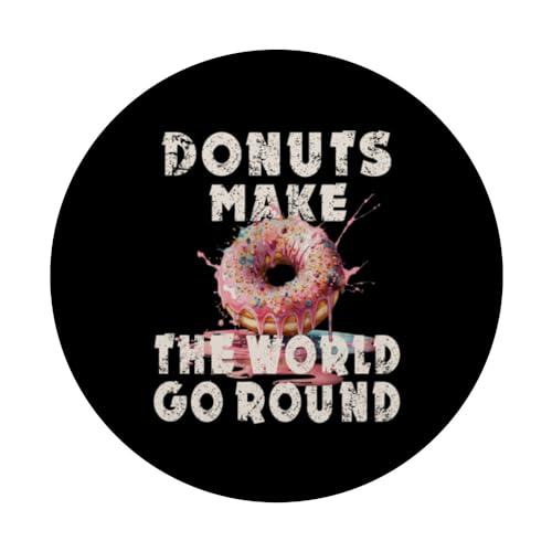Donut for doughnut lover funny humor delicious donut maniac PopSockets Swappable PopGrip, Black - Image 3