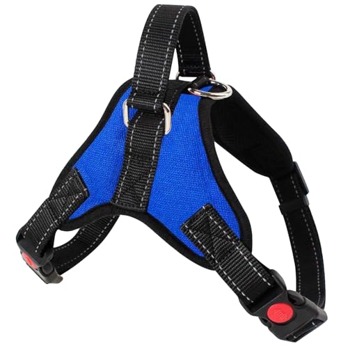 TYXHXTF Pettorina per Cane Traspirante Regolabile Comodo, Pettorina cane professionale per cani confortevole e traspirante, Morbido Imbottito Petto Ideale per addestrare Le Passeggiate, blu(M)