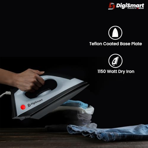 Image of DigiSmart 750W Mixer Grinder with 3 Stainless Steel Kitchen Mate Jars & 1150W Dry Iron Combo | Wet & Dry Grinding | Teflon Soleplate Iron | 2 Years Warranty | Grey & Black