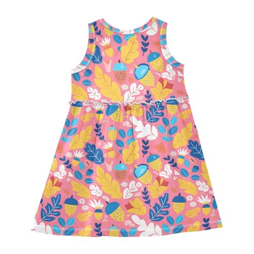 KLL Acorns with Decorative Trees Baby Girls Playwear Dresses Fashion Jumper Skirt Summer Sleeveless2