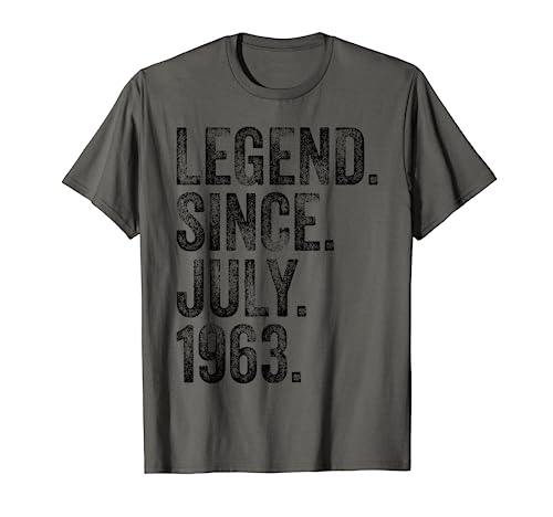 Legend 1963 Regalo de cumpleaños Legendario Desde julio de 1963 Camiseta