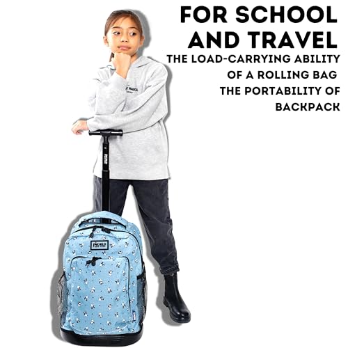 Image of J World Sunny Rolling Backpack for Kids. Roller Bag With Wheels, Strawberry