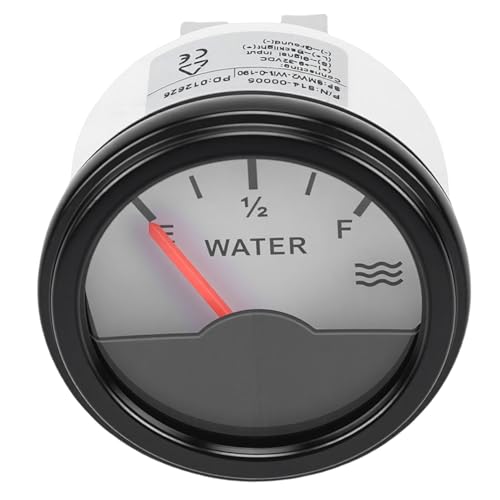 Generic Indicador de Nivel de para Barcos, Indicador Versátil de Nivel de para Generadores, Autobuses, Bisel Negro de 52 Mm