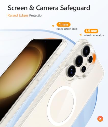 Image of FNTCASE for Samsung Galaxy S23 Ultra Case: [Fit for Magsafe] Magnetic Anti Yellowing Transparent Clear Anti-Fingerprint Cell Phone Cover Military Grade Shockproof Protective Case