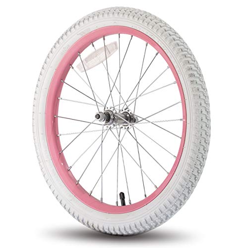 Image of JOYSTAR 12 14 16 18 20 Inch Kids Bike Front Wheels Replacement Bicycle Wheels with 12-20 Inch Solid Air Rubber Tire & Inner Tube Don't Fit Huffy Bike Black & White