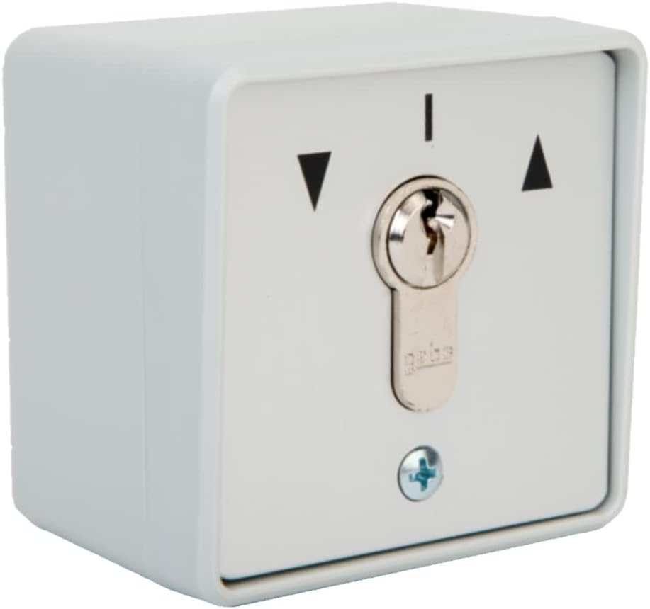 Roller shutter metal surface mount key switch 2-position, push button actuator ON-OFF operation silver