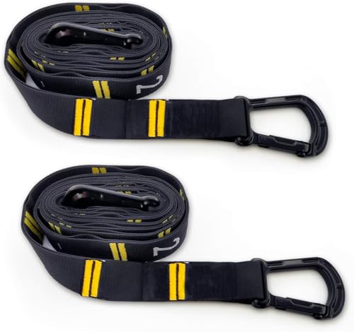 Image of Adjustable Numbered Straps for Gymnastic Rings Steel Carabiners Quick Hook System Easy to Set Up One Pair Strap Only (Yellow)