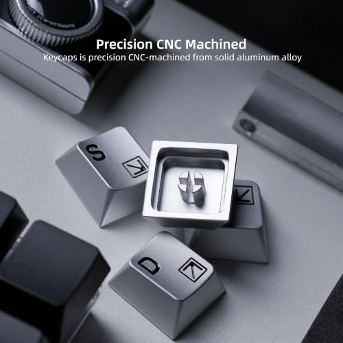 Image of Womier Aluminum Custom Keycaps,Silver CMC Cherry Profile Custom Keycaps
