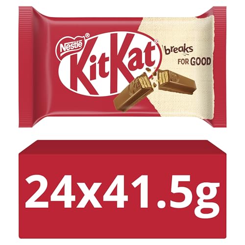 KitKat 4 Finger Milk Chocolate Biscuit Bar Multipack Chocolate Wafer Biscuits Bars 24 x 41.5g