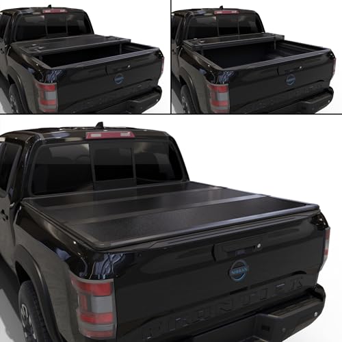 Calffree Hard Folding Truck Bed Tonneau Cover Compatible with 2005-2025 Nissan Frontier 5ft Bed (60